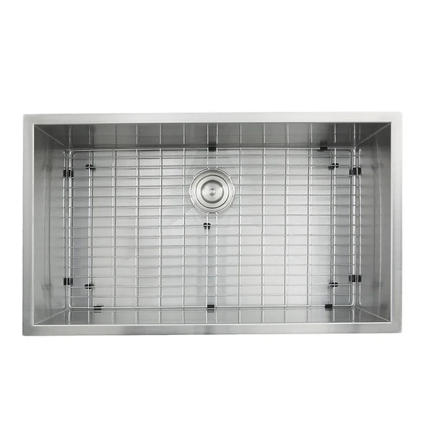 Nantucket Sink Pro Series ZR3219-16 , 32 Inch Pro Series Large Rectangle Single Bowl Undermount Zero Radius Stainless Steel Kitchen Sink