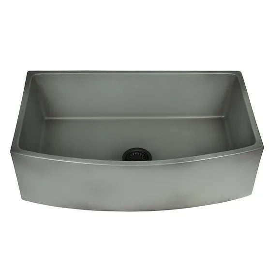 Nantucket Sink Curved Vineyard Collection FCFS3320CA (W,C,MB) Nantucket Sinks' 33 Inch Farmhouse Fireclay Sink with Curved Apron Front