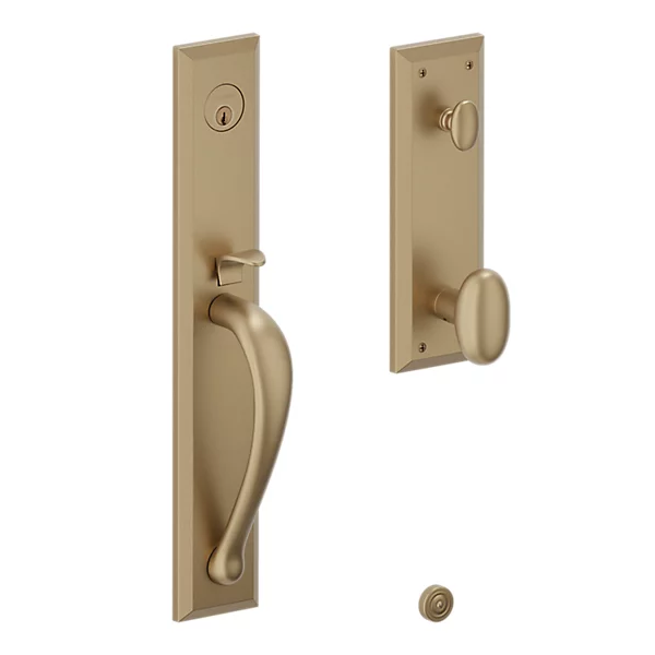 Baldwin - Estate Collection - Tubular Entry Handlesets - Cody Full Escutcheon Emergency Egress Handleset w/ 5024 Oval Knob