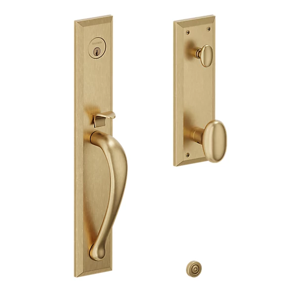 Baldwin - Estate Collection - Tubular Entry Handlesets - Cody Full Escutcheon Emergency Egress Handleset w/ 5024 Oval Knob