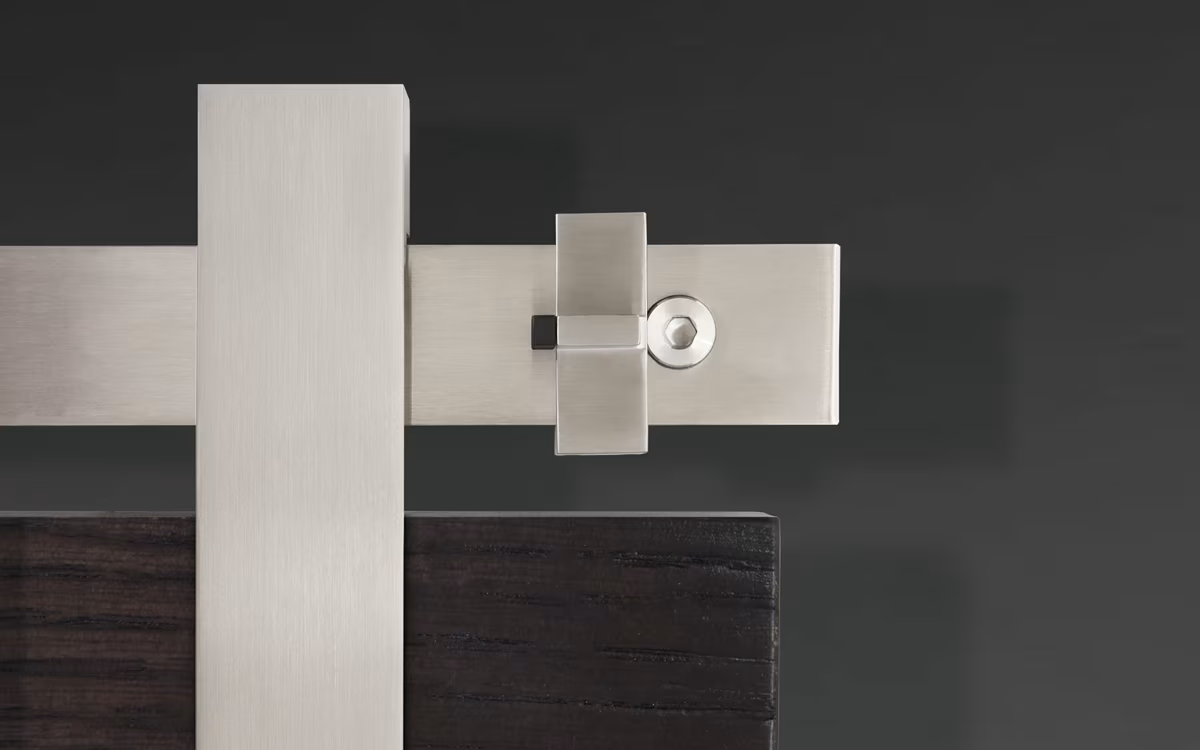 Emtek - Flat Track Sliding Barn Door Hardware - Low Profile Concealed Wheel (Track Included)