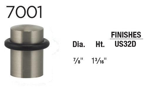 Omnia Door Stops 7001 Solid Brass & Stainless Steel