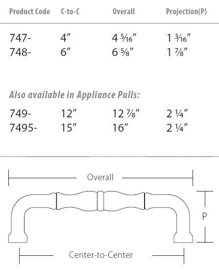 Schaub and Company - Colonial Collection - Cabinet/Appliance Pulls