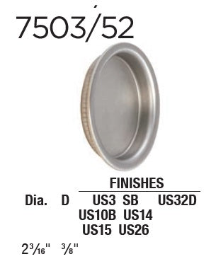 Omnia Flushcups 7503/52 Solid Brass & Stainless Steel