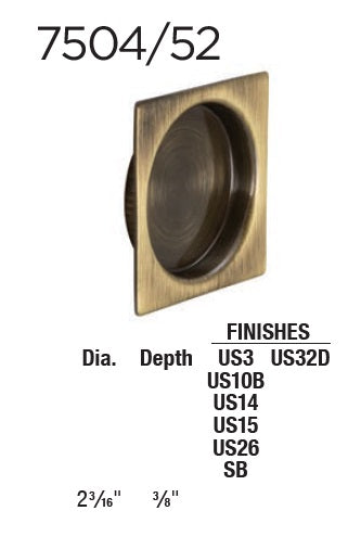Omnia Flushcups 7504/52 Solid Brass & Stainless Steel