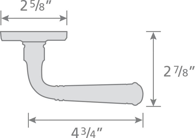 Omnia Style #751 ARC Solid Brass Door Lever (with 641 Rose)