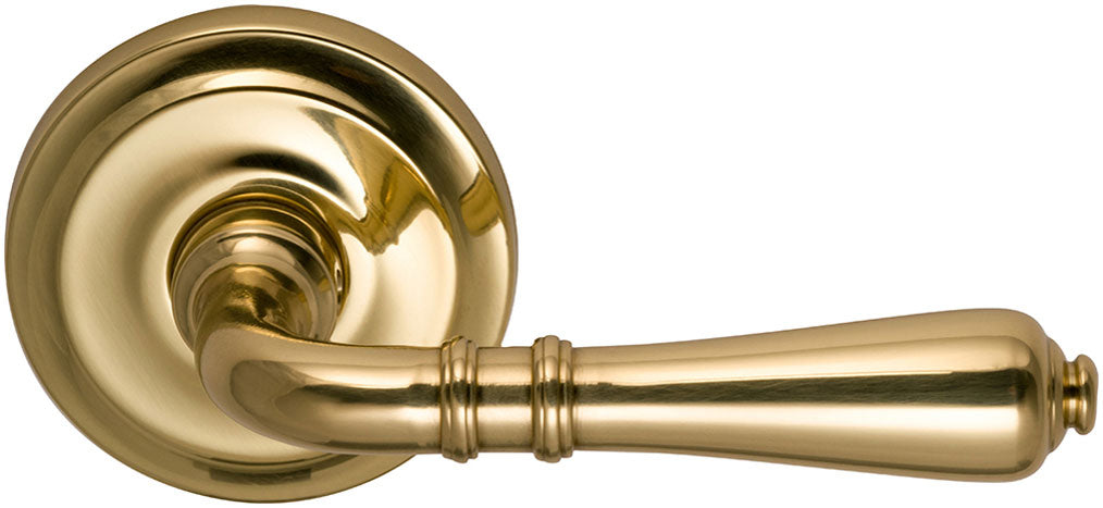 Omnia Style #752 Traditions Solid Brass Door Lever (with 671 Rose)