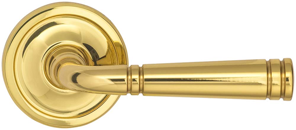 Omnia Style #753 ARC Solid Brass Door Lever (with 643 Rose)