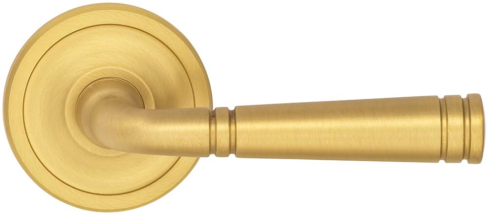 Omnia Style #753 ARC Solid Brass Door Lever (with 643 Rose)