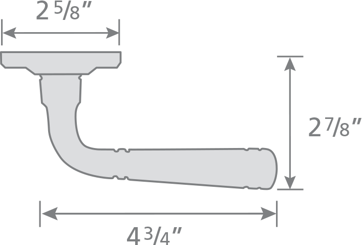 Omnia Style #753 ARC Solid Brass Door Lever (with 643 Rose)