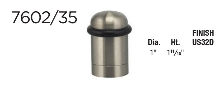 Omnia Door Stops 7602/35 Solid Brass & Stainless Steel