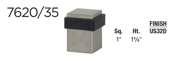 Omnia Door Stops 7620/35 Solid Brass & Stainless Steel