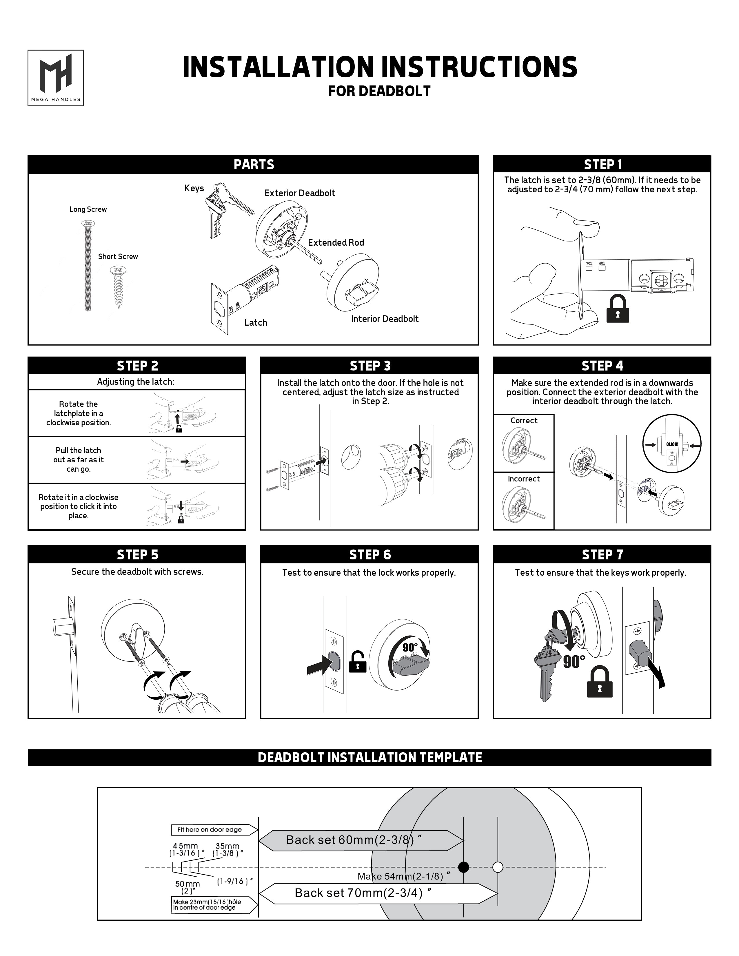 Mega Handles - Door Accessories - Square Deadbolt