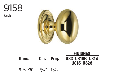 Omnia Legacy 9158 Solid Brass Cabinet Knobs