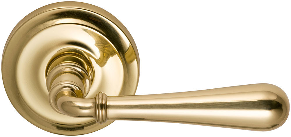 Omnia Style #918 Traditions Solid Brass Door Lever (with 671 Rose)