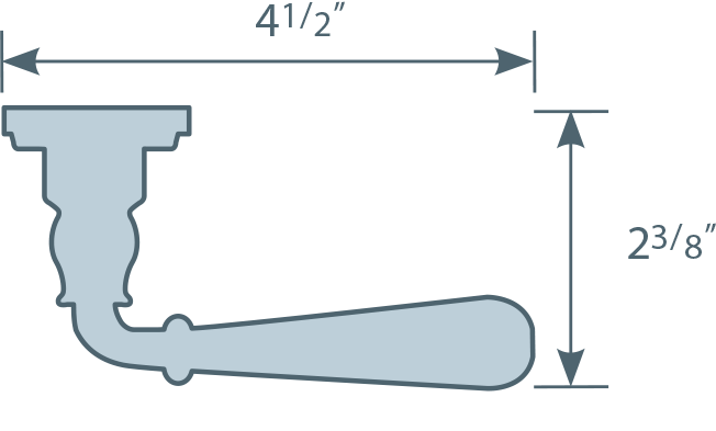 Omnia Style #918 Traditions Solid Brass Door Lever (with 671 Rose)