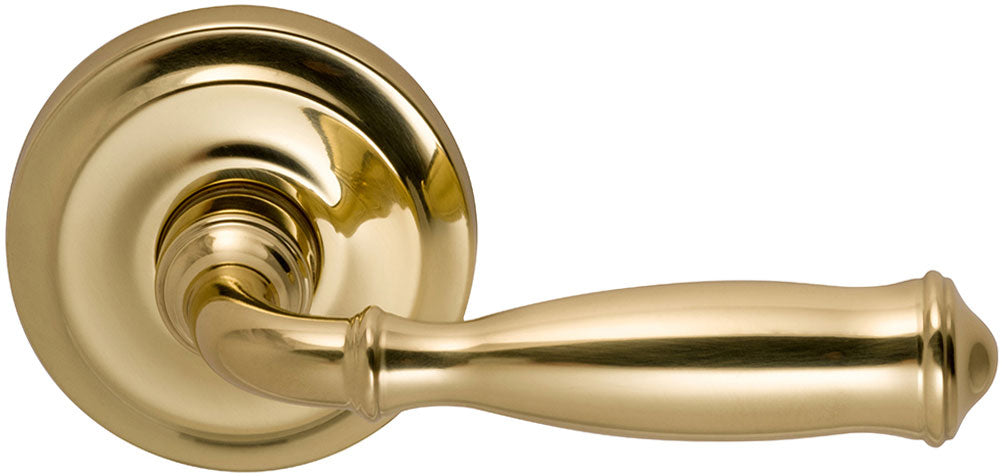 Omnia Style #944 Traditions Solid Brass Door Lever (with 671 Rose)