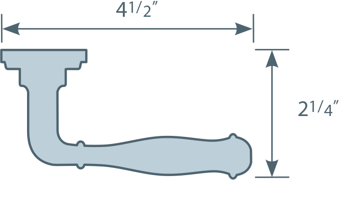 Omnia Style #944 Traditions Solid Brass Door Lever (with 671 Rose)