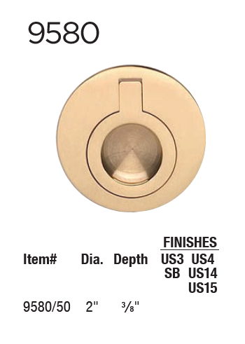 Omnia Drop Rings & Flushcups 9580 Solid Brass