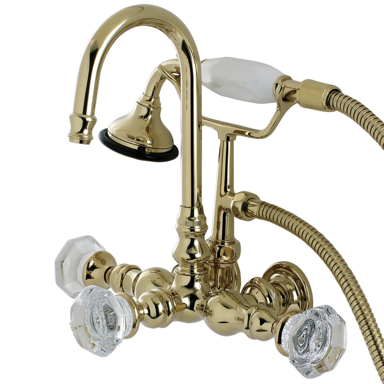 Kingston - Tub Faucets - Celebrity AE7TWCL Three-Handle 2-Hole Tub Wall Mount Clawfoot Tub Faucet with Hand Shower