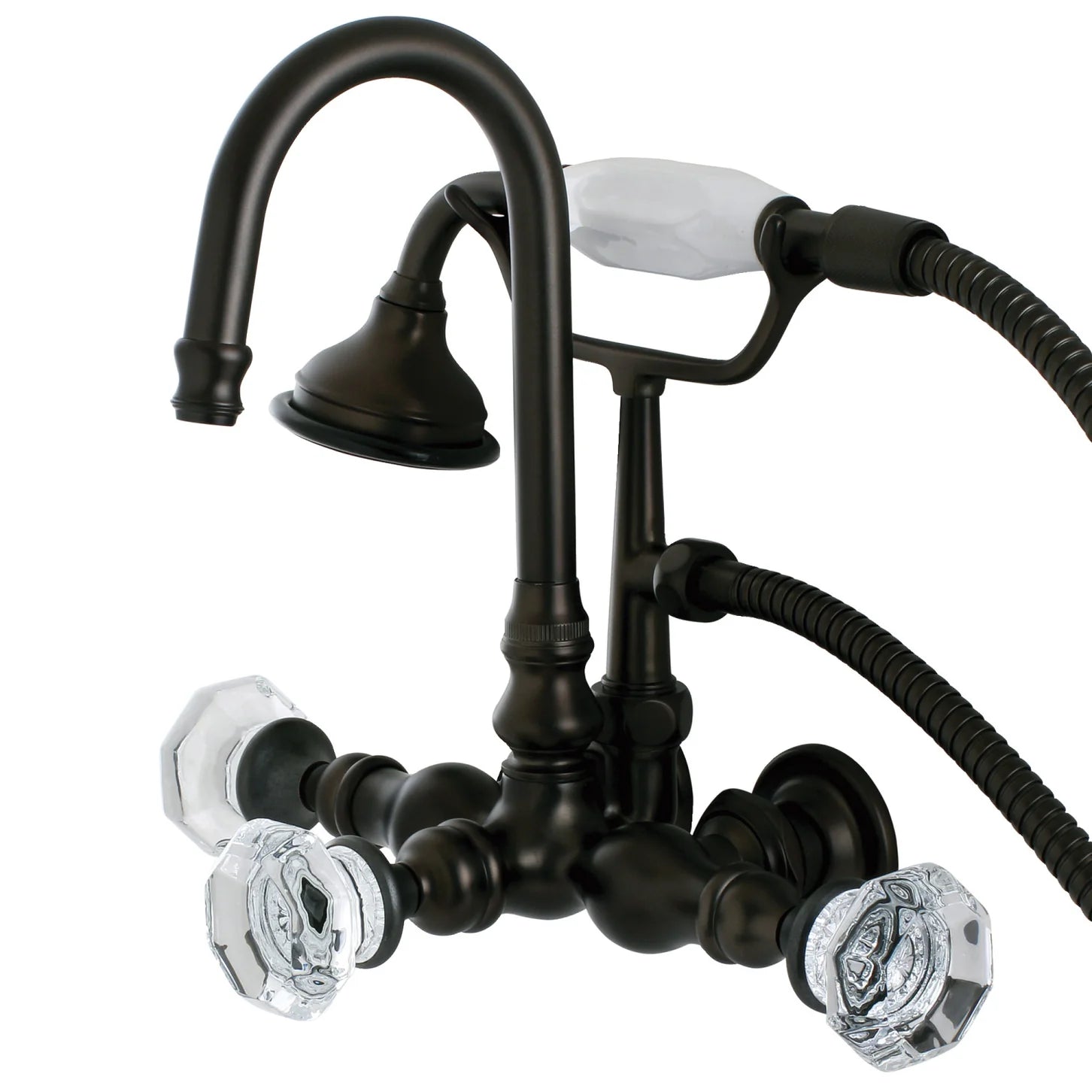 Kingston - Tub Faucets - Celebrity AE7TWCL Three-Handle 2-Hole Tub Wall Mount Clawfoot Tub Faucet with Hand Shower