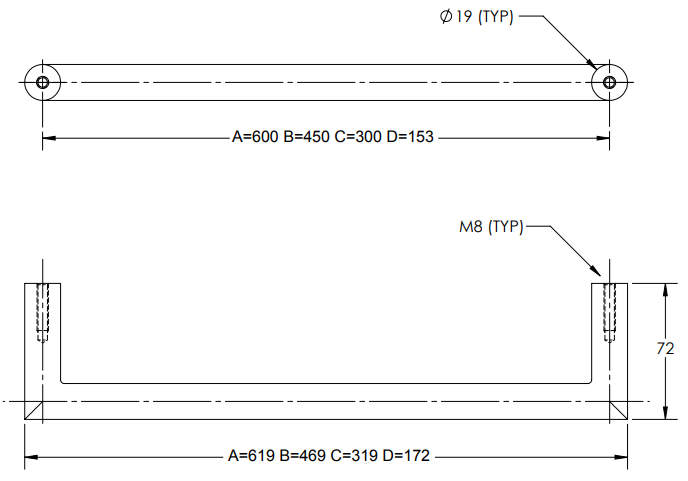 Linnea - Appliance Pulls - AP-255-19 Appliance Pull (Back-To-Back)