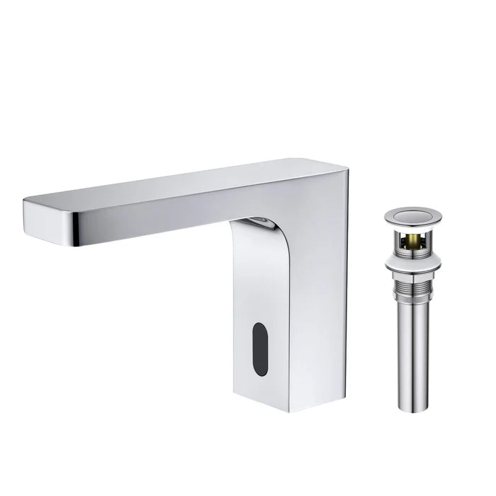 Casa Fixtures - Bathroom Faucet - Fusion Touchless Bathroom Vanity Sink Faucet with Pop-Up Drain - Plug-In or Battery Powered (CBF-1030)