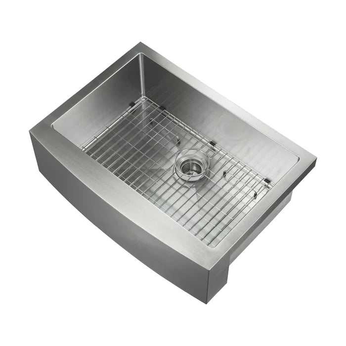 Casa Fixtures - Kitchen Sinks - 30" Handcrafted Farmhouse Apron Single Bowl Stainless Steel Kitchen Sink (C1-30SF)