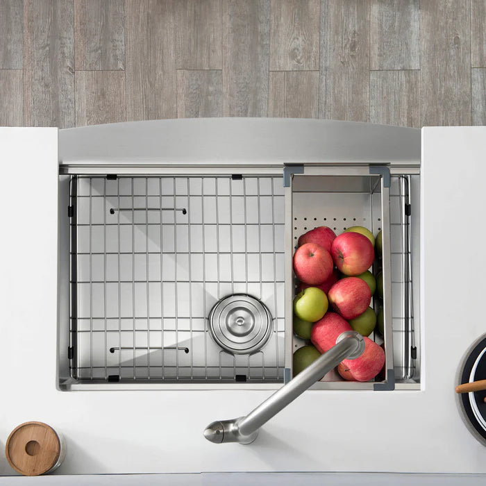 Casa Fixtures - Kitchen Sinks - 30" Farmhouse Apron Single Bowl Stainless Steel Workstation Kitchen Sink (C1-30SFT)