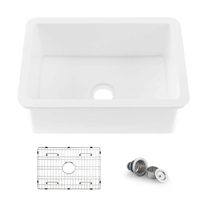 Casa Fixtures - Kitchen Sinks - Nova 27" Fireclay Single Bowl Kitchen Drop-In/Undermount Sink (C2-27S)
