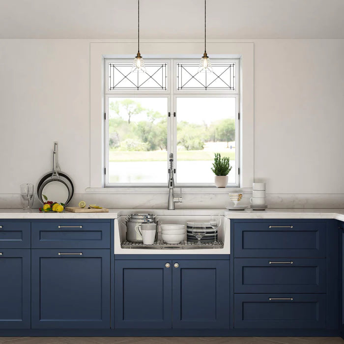 Casa Fixtures - Kitchen Sinks - Pillar 33" Reversible Fireclay Single Bowl Kitchen Farmhouse Sink (C2-33SFPI)