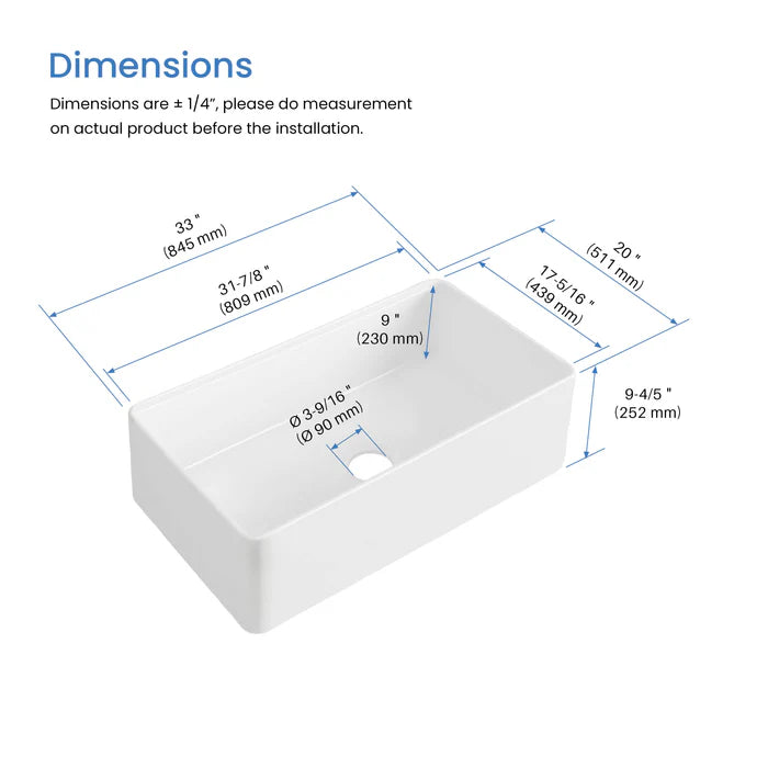 Casa Fixtures - Kitchen Sinks - Nova 33" Farmhouse Fireclay Kitchen Workstation Sink (C2-33SFT)