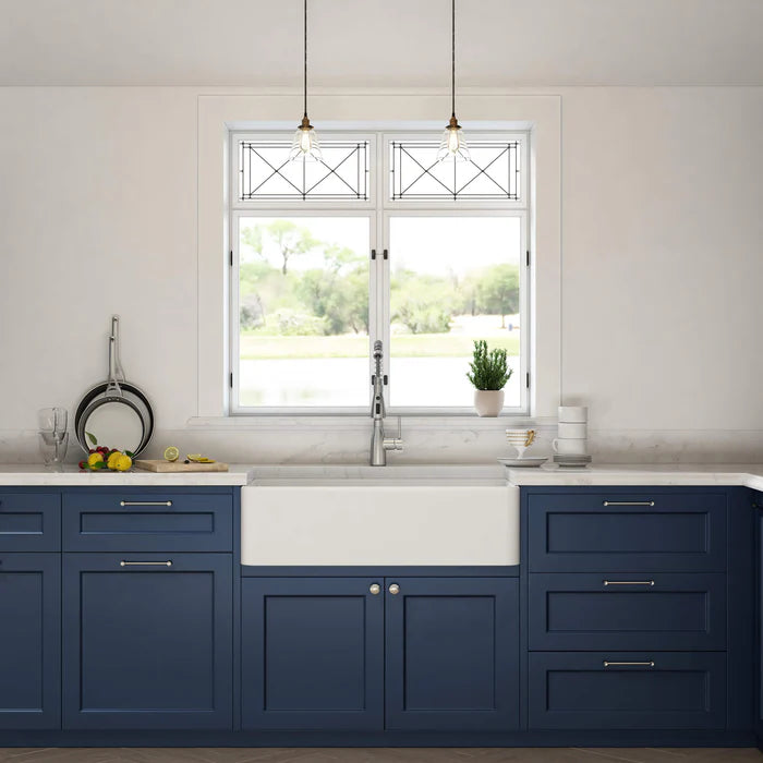 Casa Fixtures - Kitchen Sinks - Nova 36" Fireclay Single Bowl Kitchen Farmhouse Sink (C2-36SF)