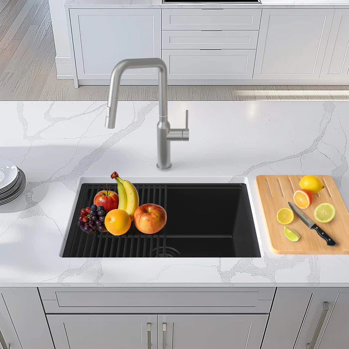 Casa Fixtures - Kitchen Sinks - 23" Undermount Workstation Single Bowl Quartz Kitchen Sink (C4-23ST)