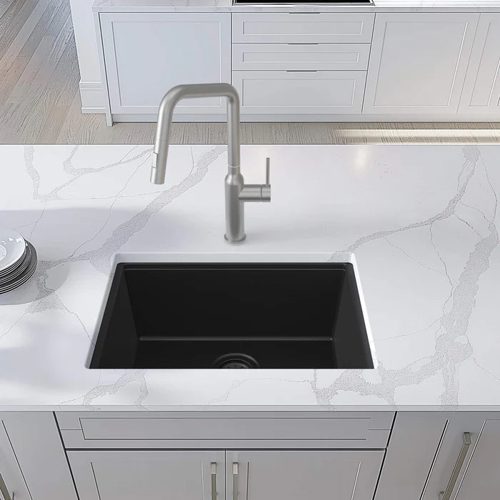 Casa Fixtures - Kitchen Sinks - 23" Undermount Workstation Single Bowl Quartz Kitchen Sink (C4-23ST)