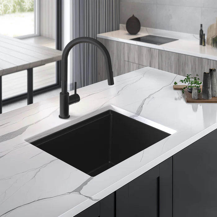 Casa Fixtures - Kitchen Sinks - 25" Undermount Workstation Single Bowl Quartz Kitchen Sink (C4-25ST)