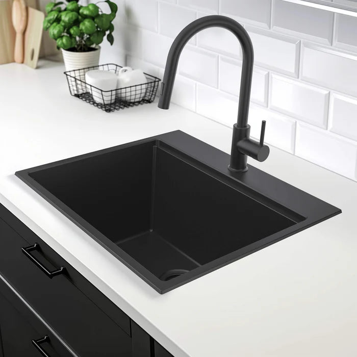 Casa Fixtures - Kitchen Sinks - 25" Top-Mount Workstation Single Bowl Quartz Kitchen Sink (C4-25TST)