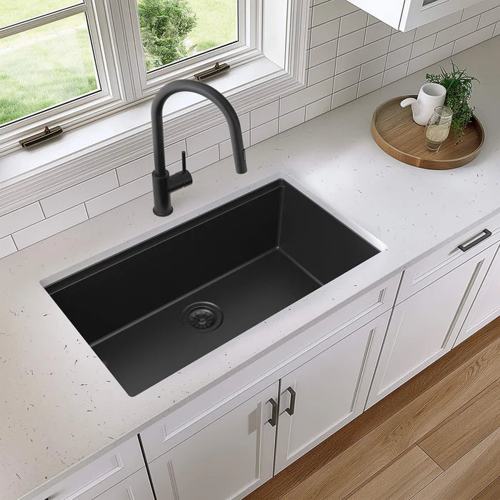 Casa Fixtures - Kitchen Sinks - 33" Undermount Workstation Single Bowl Quartz Kitchen Sink (C4-33ST)