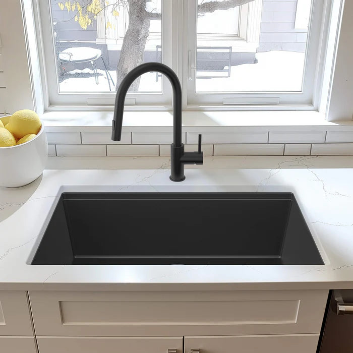 Casa Fixtures - Kitchen Sinks - 33" Undermount Workstation Single Bowl Quartz Kitchen Sink (C4-33ST)