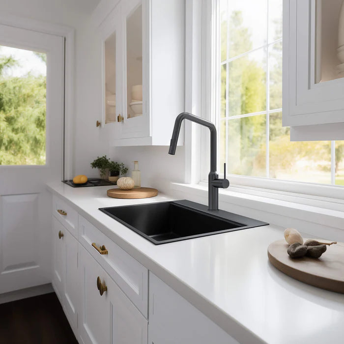 Casa Fixtures - Kitchen Sinks - 33" Top-Mount Workstation Single Bowl Quartz Kitchen Sink (C4-33TST)