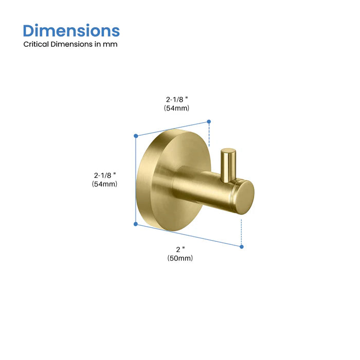 Casa Fixtures - Bathroom Accessories - Halo Bathroom Towel & Robe Hook (CBA-1401)