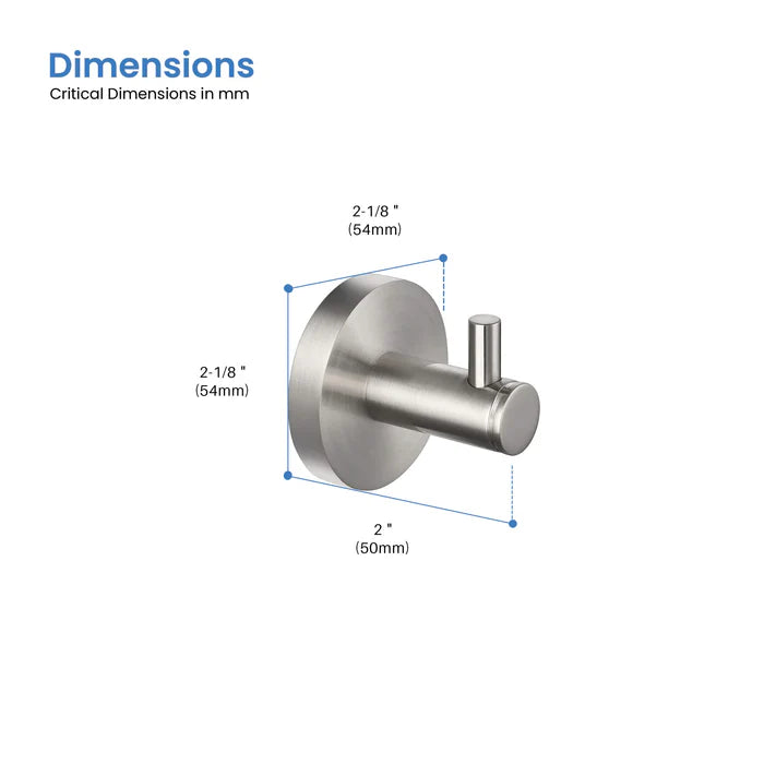 Casa Fixtures - Bathroom Accessories - Halo Bathroom Towel & Robe Hook (CBA-1401)