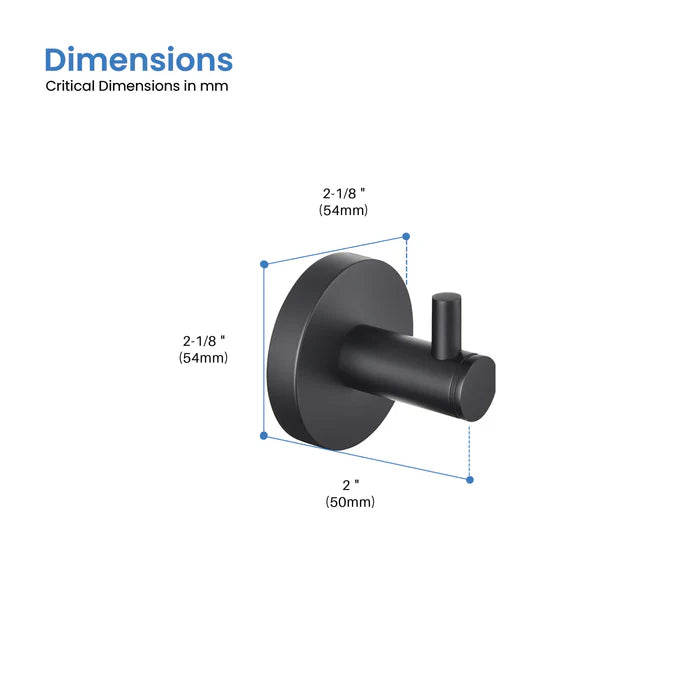 Casa Fixtures - Bathroom Accessories - Halo Bathroom Towel & Robe Hook (CBA-1401)
