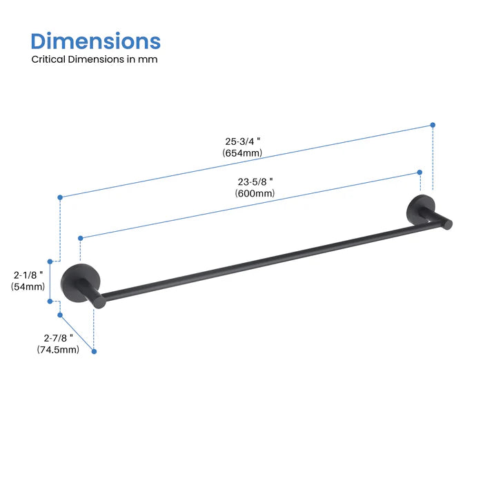 Casa Fixtures - Bathroom Accessories - Halo 24 inch Bathroom Towel Bar (CBA-1404)