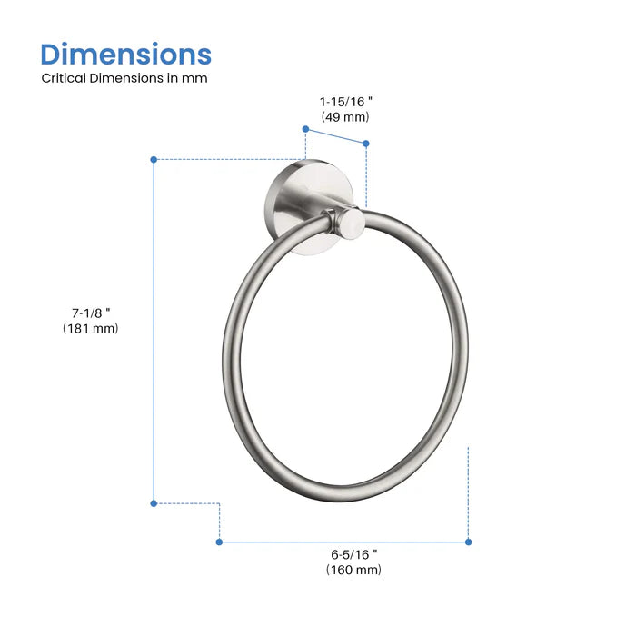 Casa Fixtures - Bathroom Accessories - Halo Bathroom Towel Ring (CBA-1406)