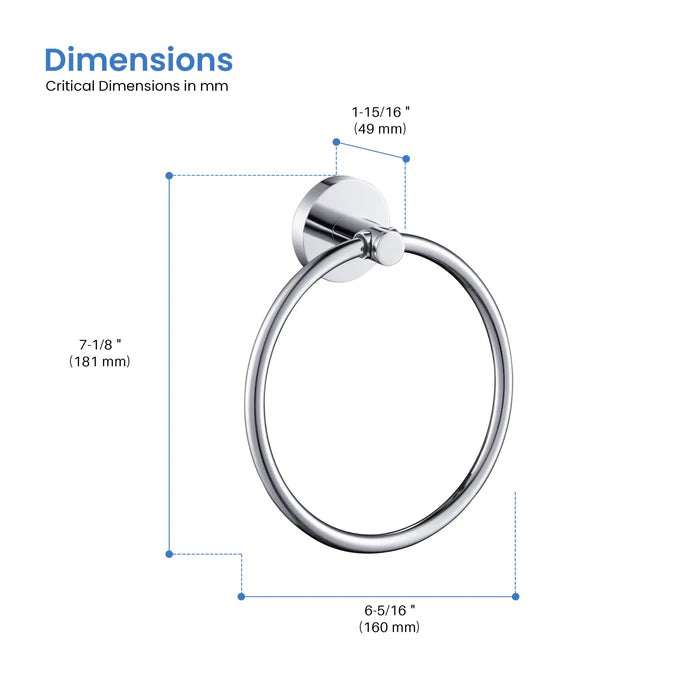 Casa Fixtures - Bathroom Accessories - Halo Bathroom Towel Ring (CBA-1406)