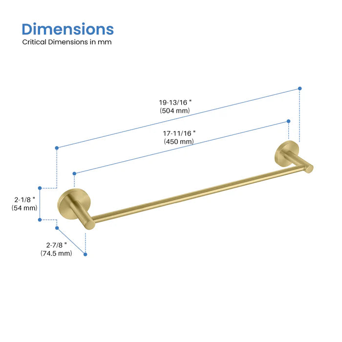 Casa Fixtures - Bathroom Accessories - Halo Bathroom 18" Towel Bar (CBA-1407)