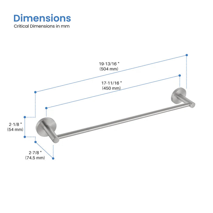 Casa Fixtures - Bathroom Accessories - Halo Bathroom 18" Towel Bar (CBA-1407)