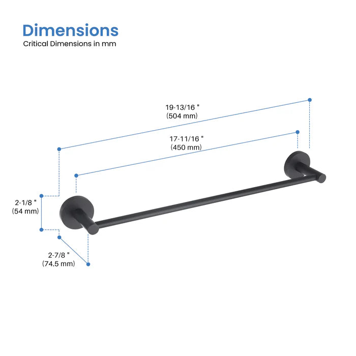Casa Fixtures - Bathroom Accessories - Halo Bathroom 18" Towel Bar (CBA-1407)