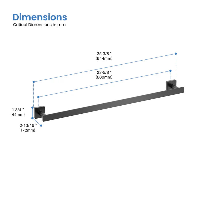 Casa Fixtures - Bathroom Accessories - Fusion 24 inch Bathroom Towel Bar (CBA-1604)